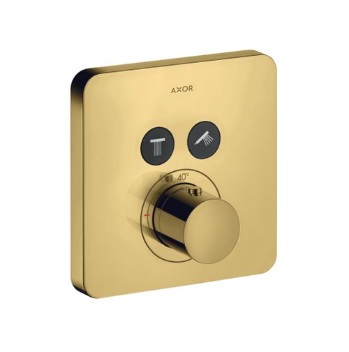 AXOR-HG-AXOR-ShowerSolutions-Thermostat-Unterputz-softsquare-fuer-2-Verbraucher-Polished-Gold-Optic-36707990 gallery number 1